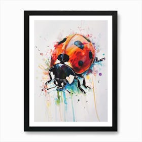 Ladybug Colourful Watercolour 1 Art Print