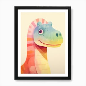 Colourful Dinosaur Edmontosaurus 3 Art Print
