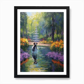 A Painting Of A Dog In Royal Botanic Garden, Melbourne In The Style Of Impressionism 04 Art Print