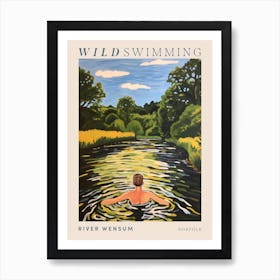 Wild Swimming At River Wensum Norfolk 1 Poster Art Print