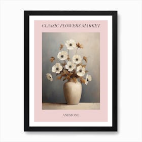 Classic Flowers Market Anemone Floral Poster 4 Art Print