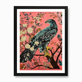 Floral Animal Painting Eagle 2 Art Print