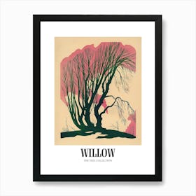 Willow Tree Colourful Illustration 4 Poster Art Print