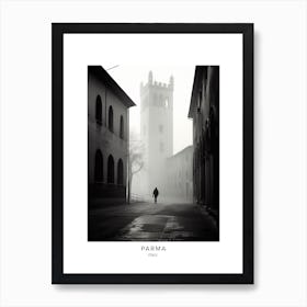 Poster Of Parma, Italy, Black And White Analogue Photography 1 Art Print