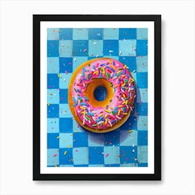 Rainbow Donut Checkered Donut 1 Art Print