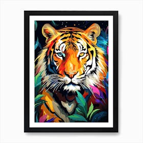Tiger Art In Abstract Art Style 1 Art Print