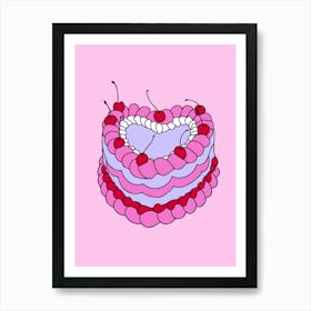 Heart Shaped Vintage Cake Print Art Print