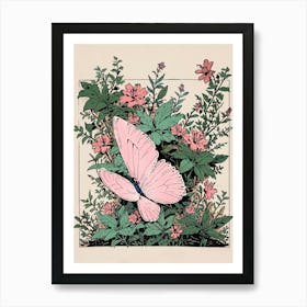 Pink Butterfly 1 Art Print