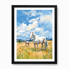 Horses Painting In Big Sky Montana, Usa 1 Art Print