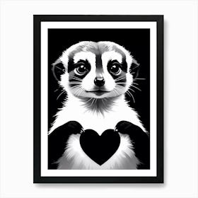 I Love Meerkat's A Meerkat Holding A Heart Art Print