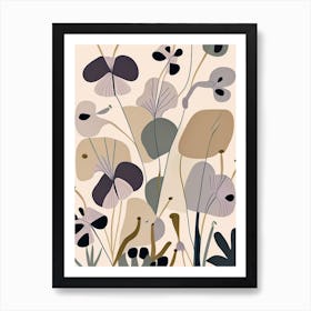 Marsh Mallow Wildflower Modern Muted Colours Art Print