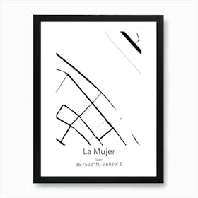 La Mujer,Spain Minimalist Map Art Print