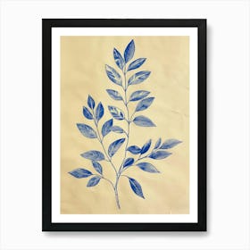 Blue Leaf 3 Art Print