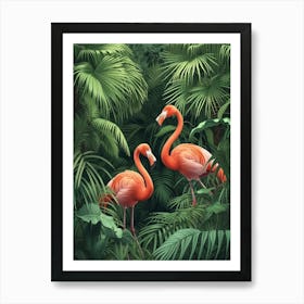 Greater Flamingo Portugal Tropical Illustration 6 Art Print