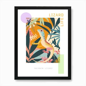 Colourful Rainbow Lizard Modern Abstract Illustration 4 Poster Art Print