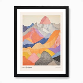 Mount Bear United States Colourful Mountain Illustration Poster Art Print
