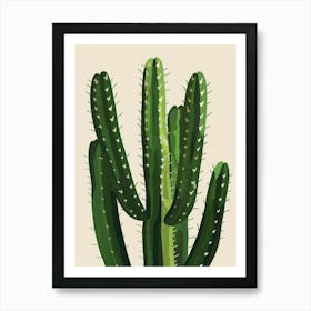 Echinocereus Cactus Minimalist Abstract 1 Art Print