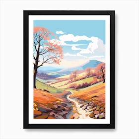 Brecon Beacons National Park Wales 2 Hike Illustration Art Print