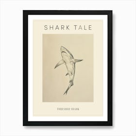 Thresher Shark Vintage Illustration 1 Poster Art Print