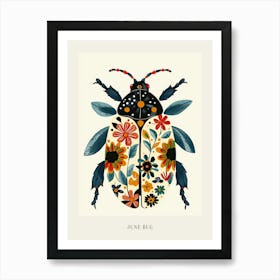 Colourful Insect Illustration June Bug 2 Poster Art Print