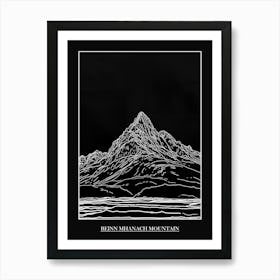 Beinn Mhanach Mountain Line Drawing 1 Poster Art Print