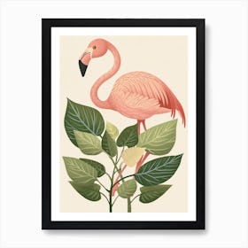 Chilean Flamingo Philodendrons Minimalist Illustration 3 Art Print