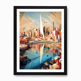 Dubai, United Arab Emirates, Geometric Illustration 4 Art Print