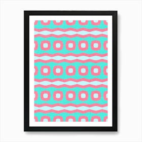 Modern Geometric Waves In Cotton Candy Shores Art Print