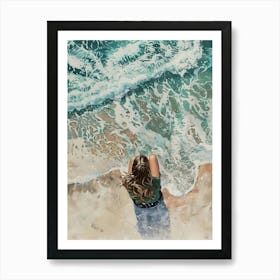 Girl At The Beach 1 Art Print