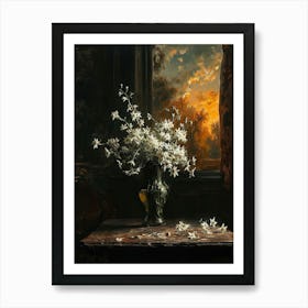 Baroque Floral Still Life Edelweiss 3 Art Print