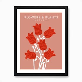 Red Flowers Botany Art Print