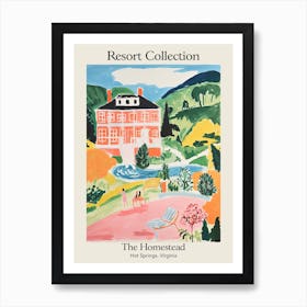Poster Of The Homestead   Hot Springs, Virginia   Resort Collection Storybook Illustration 4 Art Print
