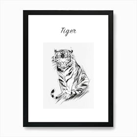 B&W Tiger Poster Art Print