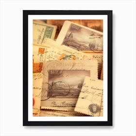 Old Postage Stamps 1 Art Print