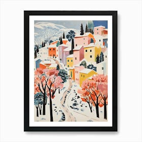 Winter Snow Dubrovnik   Croatia Snow Illustration 2 Poster