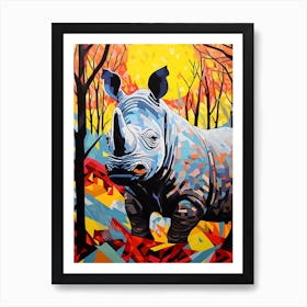 Rhino Paint Splash Pop Art Inspired 3 Art Print