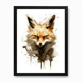 Aesthetic Abstract Watercolor Fox Art Print
