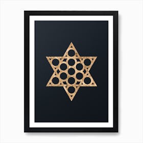 Abstract Geometric Gold Glyph on Dark Teal n.0335 Art Print