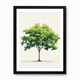 Chestnut Tree Pixel Illustration 3 Art Print