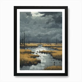 Stormy Marsh Art Print