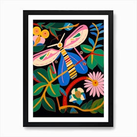 Maximalist Animal Painting Dragonfly 1 Art Print