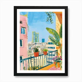 Travel Poster Happy Places Tel Aviv 1 Art Print