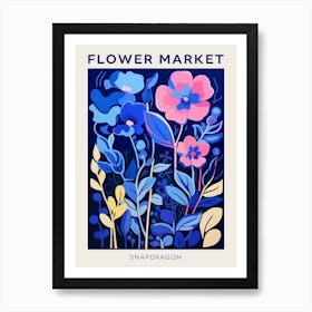 Blue Flower Market Poster Snapdragon 3 Art Print