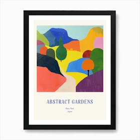 Colourful Gardens Nara Park Japan 1 Blue Poster Art Print