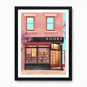 New York Bookshop NYC Travel Art Print Art Print