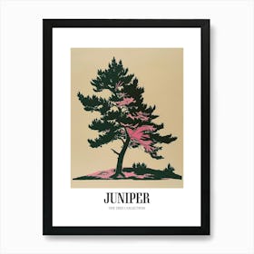 Juniper Tree Colourful Illustration 1 Poster Art Print