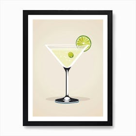 Mid Century Modern Margarita Floral Infusion Cocktail 1 Art Print