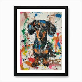 Dachshund Acrylic Painting 10 Art Print