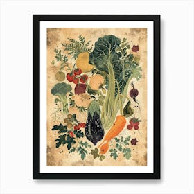 Rustic Vegetable Illustration Art Print