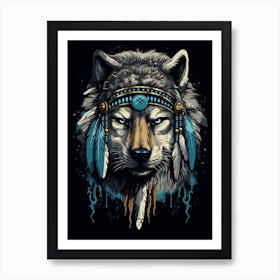 Indian Wolf Native American 1 Art Print